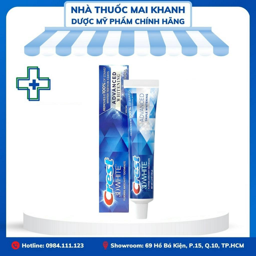 Kem đánh răng Crest 3D White Advanced Tripple Whitening 158G