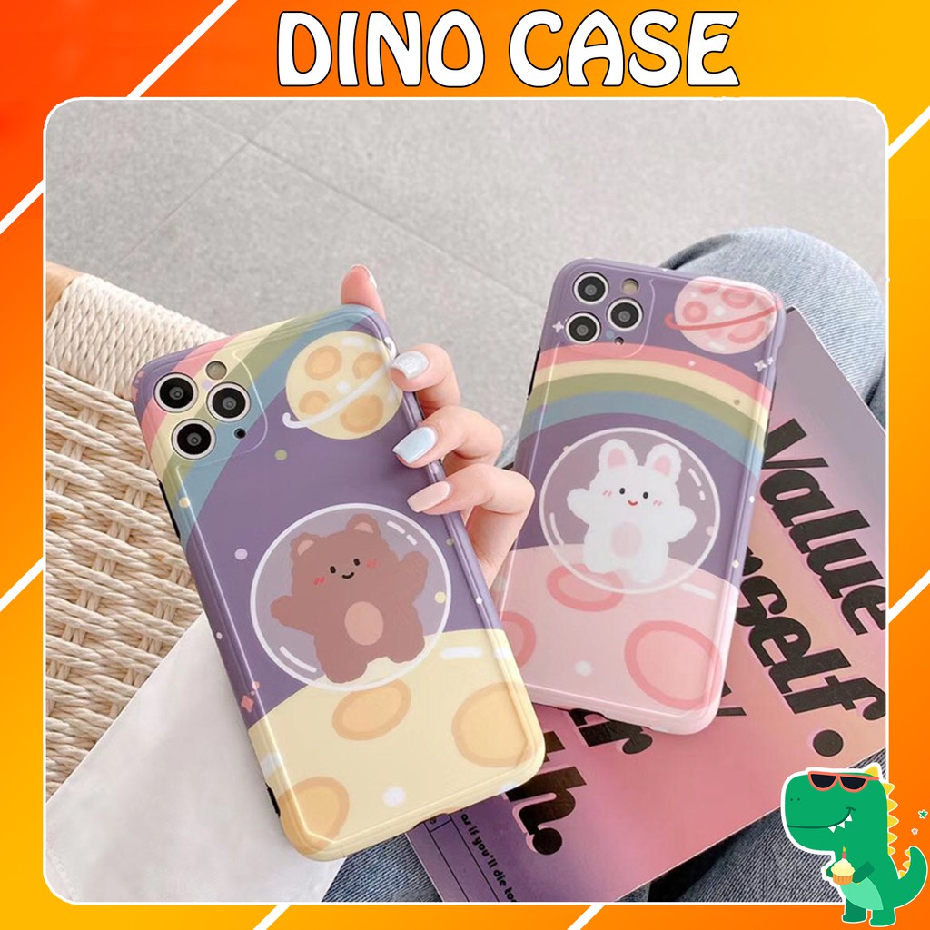 Ốp lưng iphone Gấu - Thỏ Phi Hành Gia IMD 6/6plus/6s/6s plus/6/7plus/8plus/x/xs/xsmax/11/11pro/11 promax DT06- Dino Case