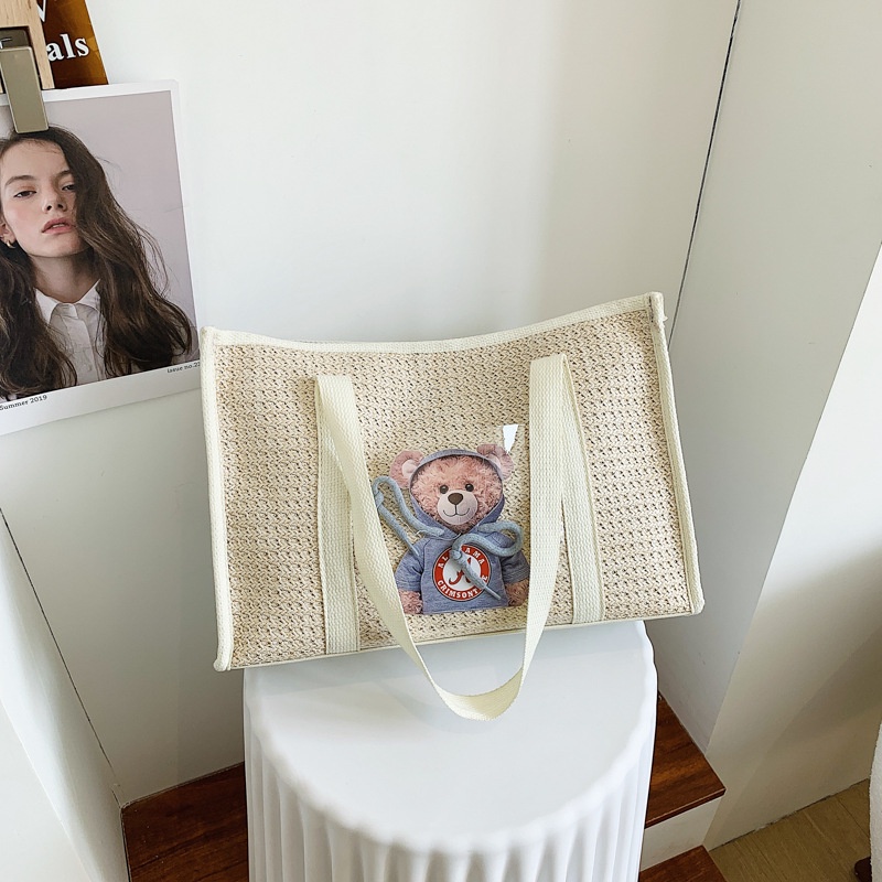 Túi Xách Đan Cói Cỡ Lớn Thiết Kế Đơn Giản Thời Trang Cho Nữ