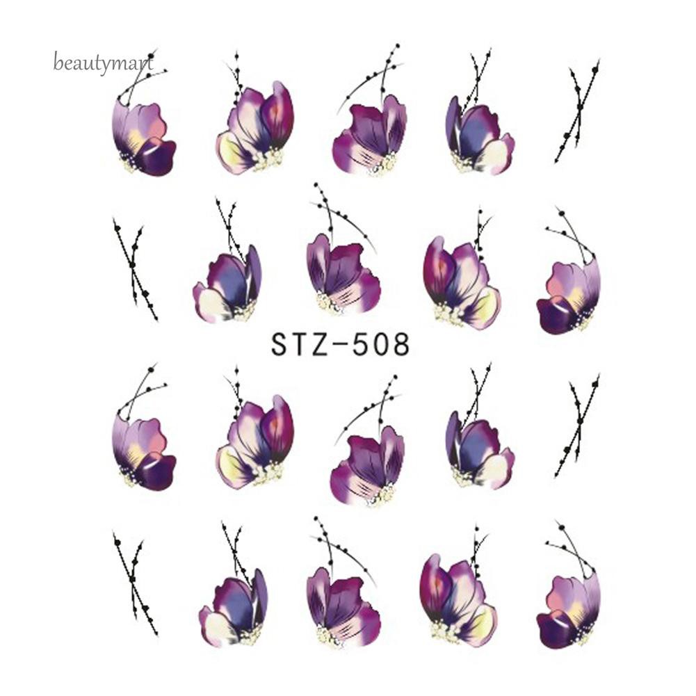 Sticker Họa Tiết Hoa Bướm Dán Móng Trang Trí