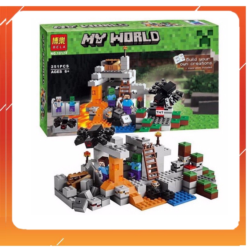 Đồ chơi lắp ráp Minecraft My world Xếp hình Cánh cổng địa ngục Build your own oreations 251 chi tiết