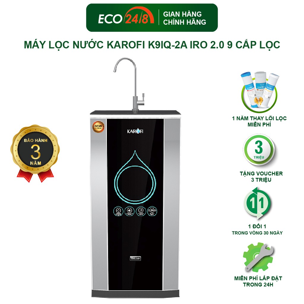 Máy Lọc Nước KAROFI K9IQ-2A IRO 2.0 9 Cấp Lọc