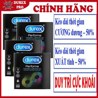[TRỊ XUẤT TINH SỚM - 100%] Bao cao su DUREX PERFORMA kéo dài thời gian quan hệ (4 hộp)
