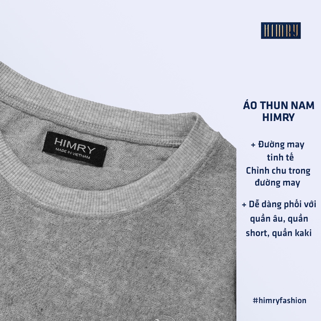 Áo thun nam cổ tròn HIMRY, áo thun tay ngắn, chất cotton cao cấp co giãn thấm hút tốt | BigBuy360 - bigbuy360.vn