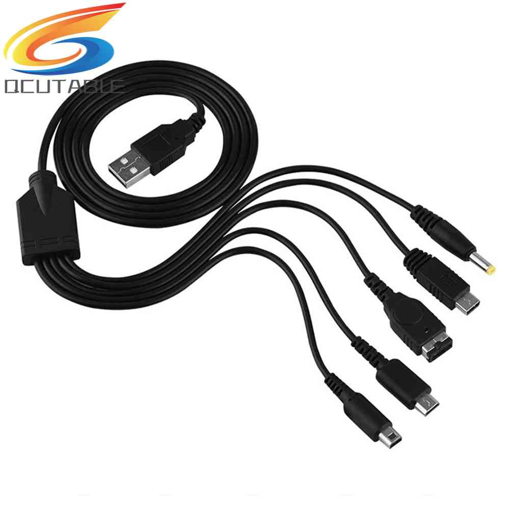 Cáp Sạc USB 5 Trong 1 Cho Nintendo Wii U New 3DS NDSL GBA SP DSi PSP