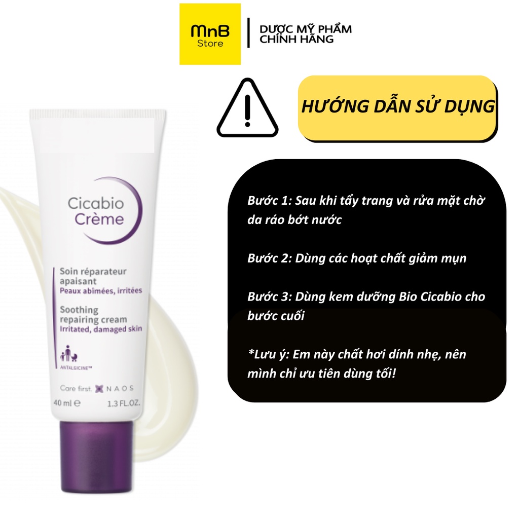 Kem dưỡng phục hồi Bio Cicabio Cream làm dịu và giảm đỏ rát da 40ml