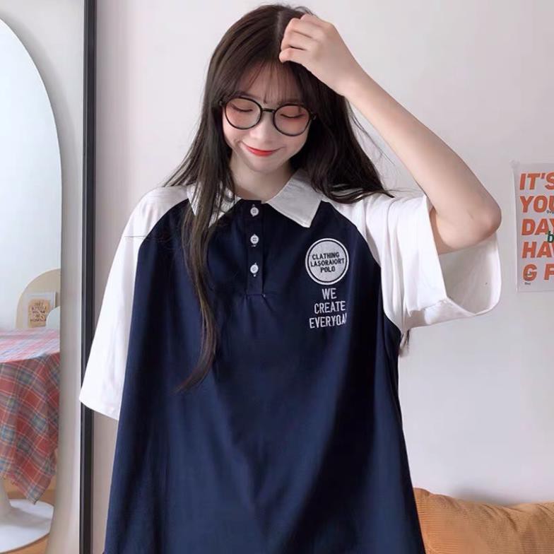 [hàng mới] ÁO POLO EVERYDAY - ÁO THUN CÓ CỔ HAI MÀU ĐEN TRẮNG ULZZANG ÁO THUN NỮ CỔ SƠ MIC ◦