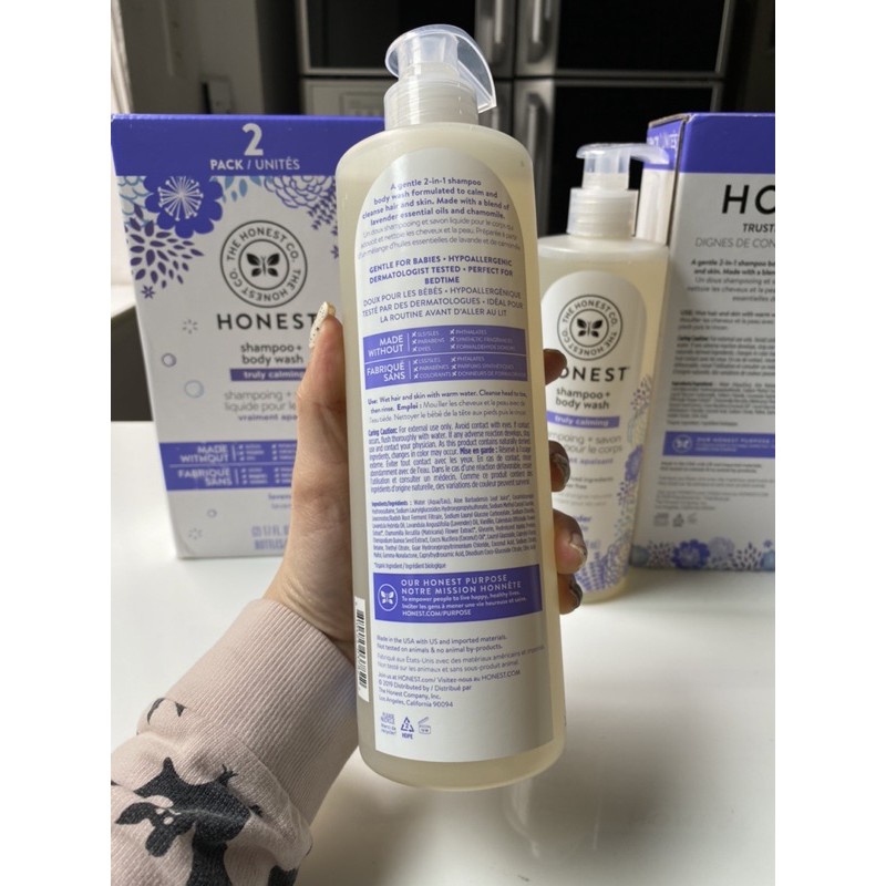 Sữa tắm gội Hữu cơ cho bé 2in1 Honest Truly Calming Shampoo + Body wash