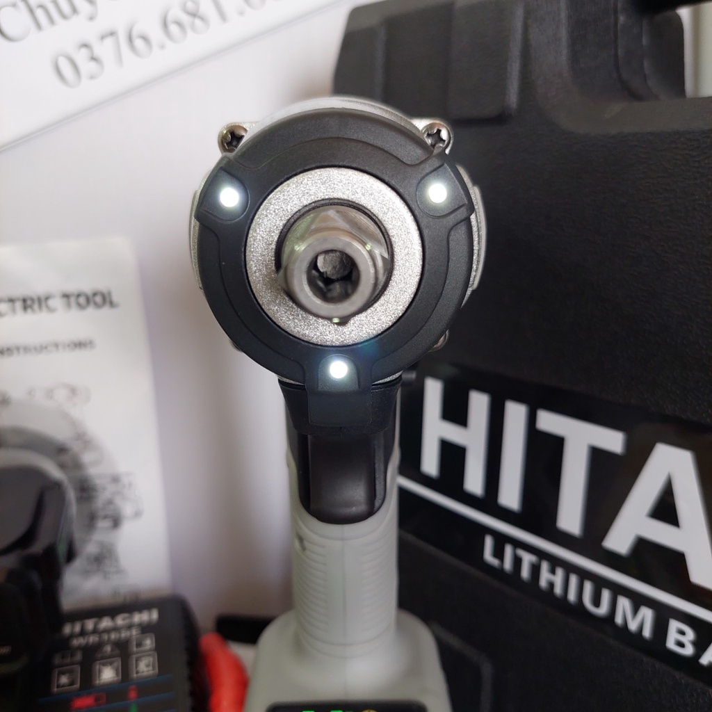 Máy Siết Bulong HITACHI 20V, 3 Đèn Led Trợ Sáng Theo Công Nghệ Nhật