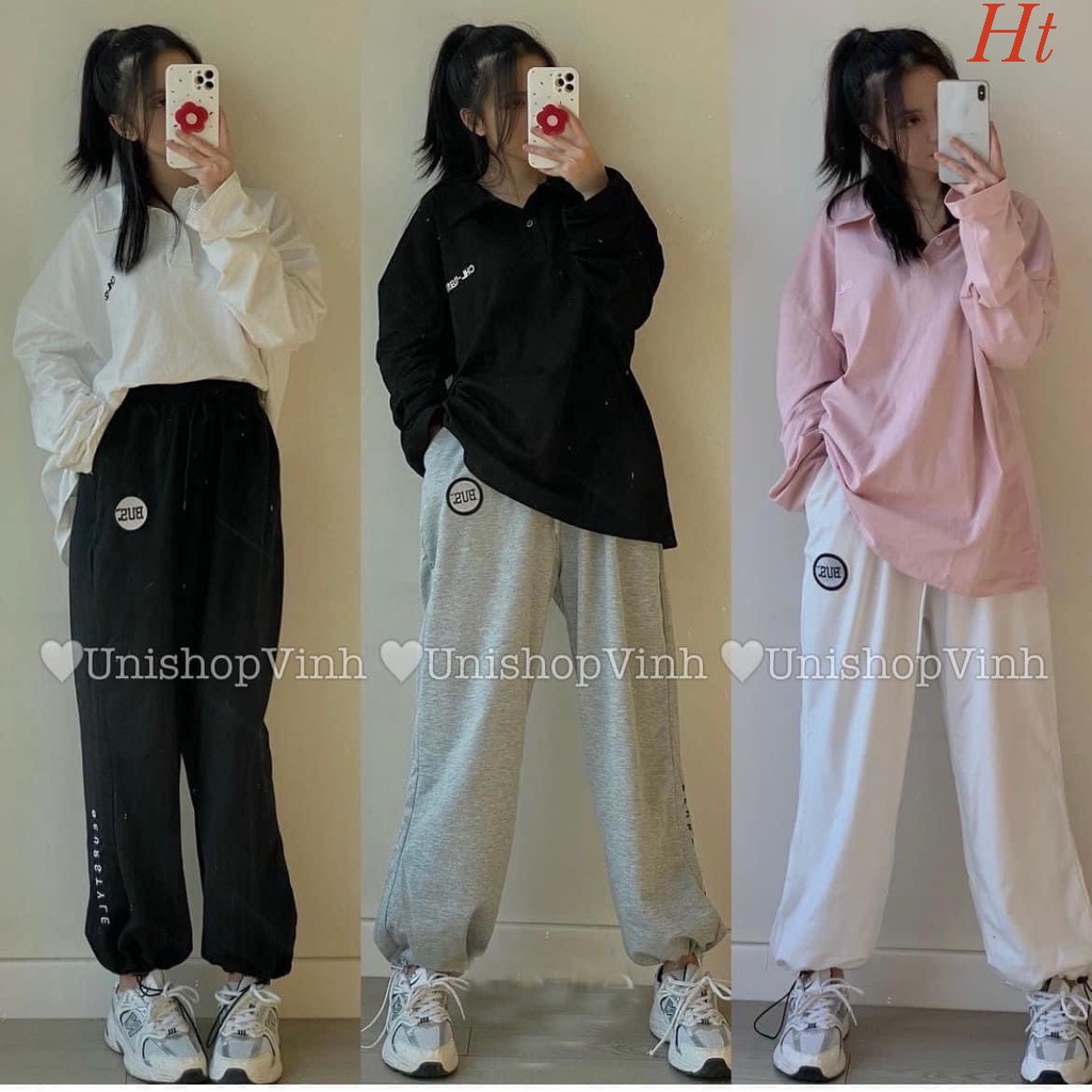 Quần bom Bus 3 màu 🆘 3 màu: đen, trắng , xám Chất liệu: da cá Form thụng có chốt chân dáng thể thao