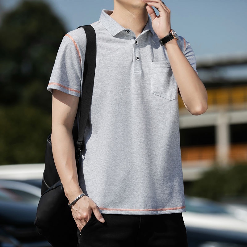 Áo polo Ngắn Tay Phối Túi Thời Trang Xu Hướng Cho Nam