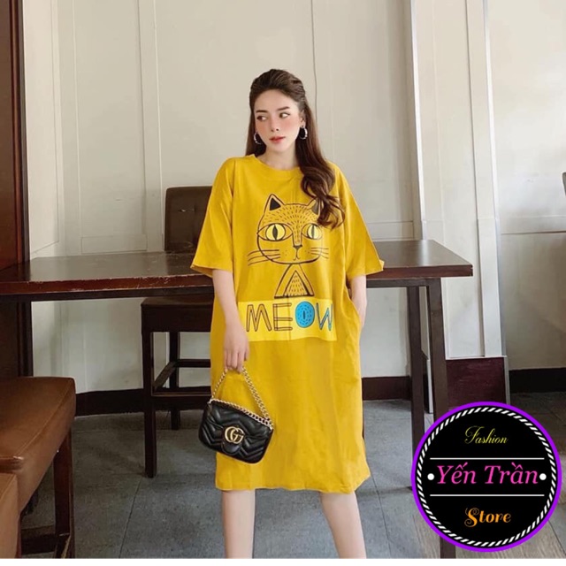 Váy phông suông in hình mèo kute | BigBuy360 - bigbuy360.vn