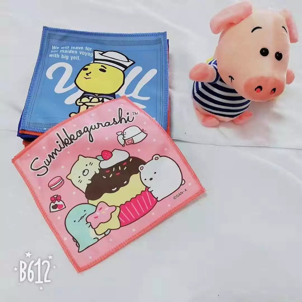 ❤️ Dụng Cụ Vệ Sinh Chuyên Dụng Chất Lượng Cao❤️Sumikkogurashi Khăn Vuông Nhỏ Xinh Kiểu Hoạt Hình Đáng Yêu Cho Bé Mẫu Giáo