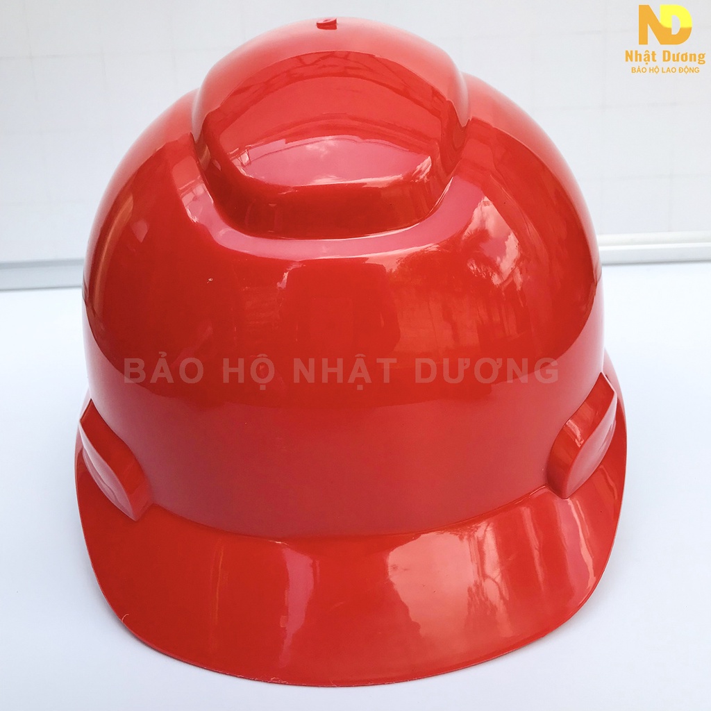 Mũ bảo hộ lao động màu đỏ khóa vặn có lót xốp N08,  Nón bảo hộ lao động Nhật Dương cho giám sát an toàn