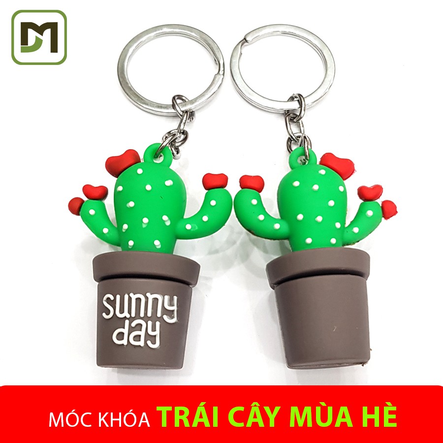BST Móc khóa trái cây màu hè sầu riêng, bơ, cà rốt, dâu đỏ, xương rồng dễ thương nhựa cao cấp