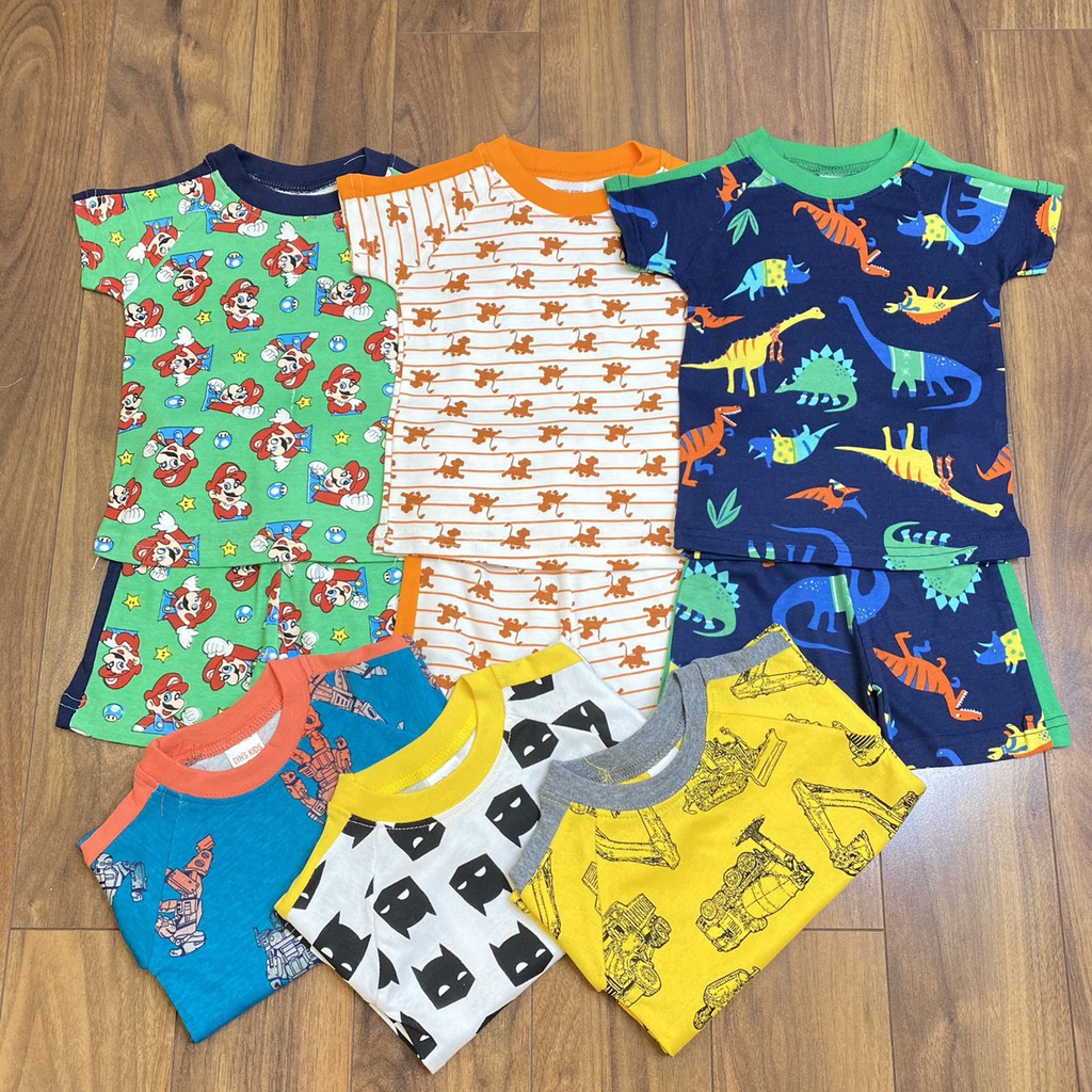 Thời trang hè -  Bộ thun Bozip đùi cho bé trai vải xuất dư in hình đẹp Luôn luôn rẻ.