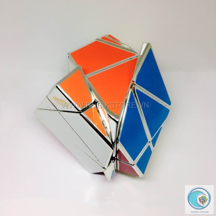 Đồ chơi Rubik biến thể cao cấp Calvin Puzzle Pitcher Insanity Cube Metallized Silver (Pre-Stickered) in Small Clear Box