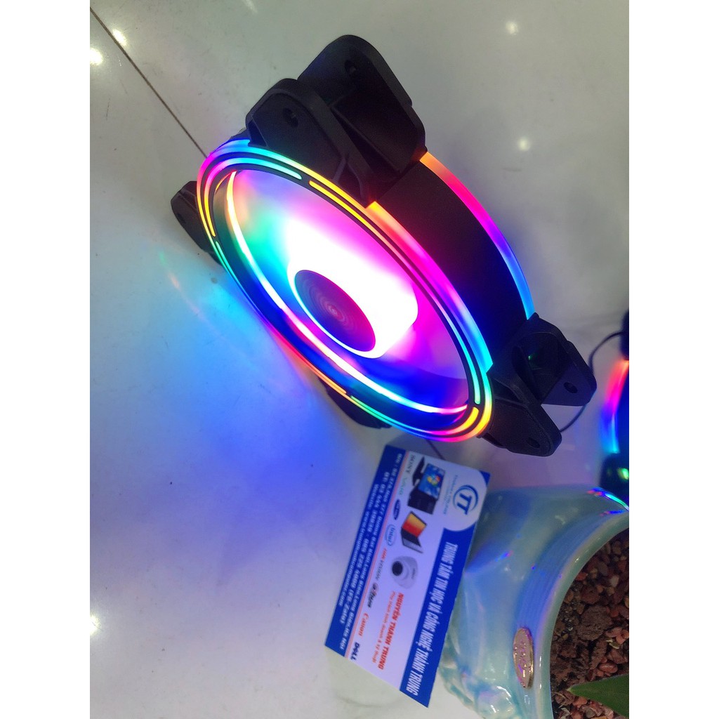 Quạt Tản Nhiệt, Fan Case Led RGB Coolmoon K2 - Tự Động Đổi Màu, Không Cần Hub