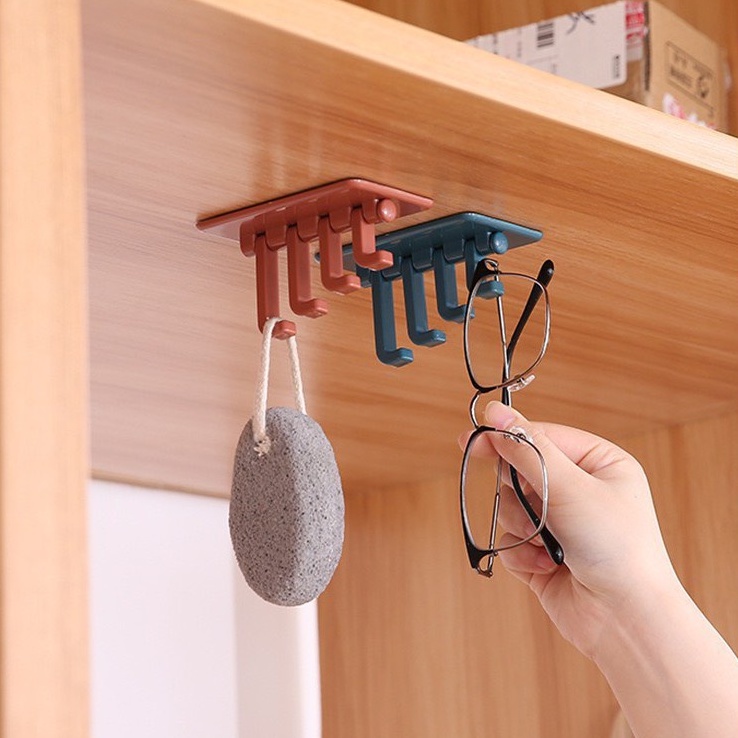 Móc xoay 4 chấu treo đồ dán tường đa năng, treo chìa khóa ,vật dụng cá nhân tiện lợi 88119