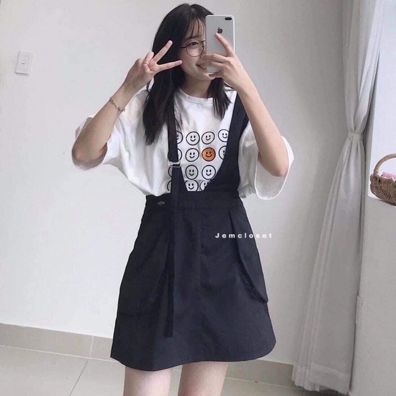 Set bộ quần yếm kaki mix áo phông