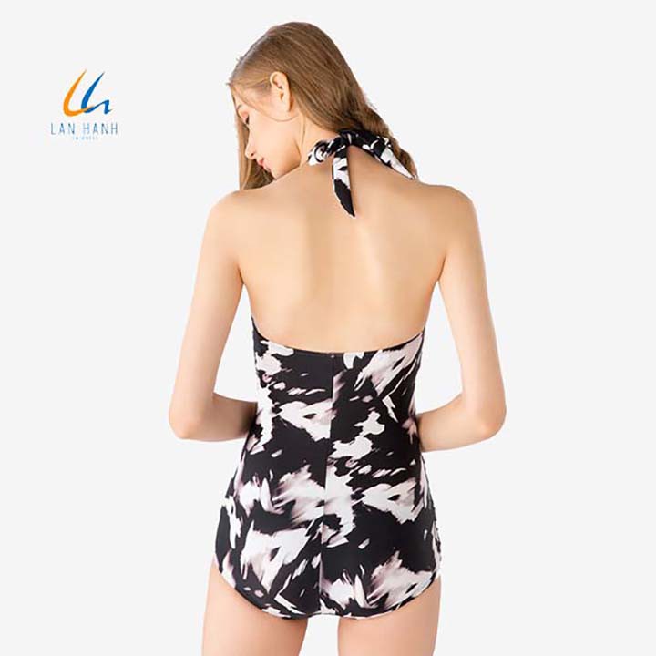 Đồ bơi một mảnh nhún phối dây thắt nơ Lan Hạnh 30033-DE206