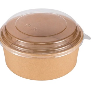 50 Hộp giấy tròn kraft 750ml , 1000ml kèm nắp