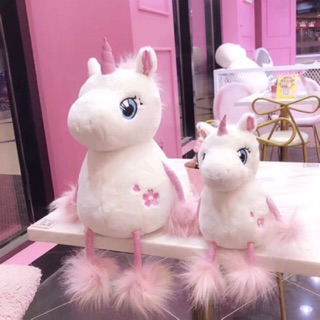 Gấu bông Unicorn lông trắng