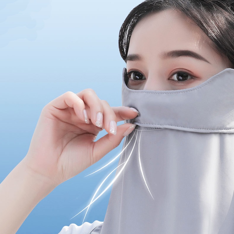 Khẩu Trang Che Mặt Bằng Vải Lụa Lạnh Thoáng Khí Tiện Dụng