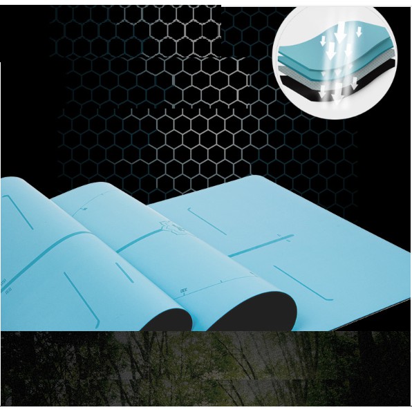 Thảm tập yoga cao su thiên nhiên PU định tuyến tặng Túi đựng + dây buộc