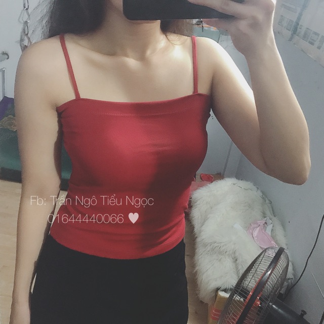 Áo 2 dây croptop ngang trơn | BigBuy360 - bigbuy360.vn