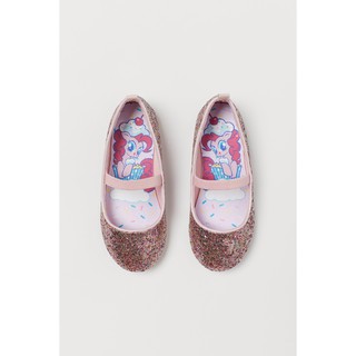 giày H&M búp bê bé gái màu hồng lấp lánh