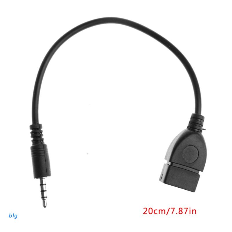Dây Cáp Chuyển Đổi Âm Thanh Giắc Cắm 3.5mm Sang Lỗ Cắm Usb 2.0 Cho Xe Hơi