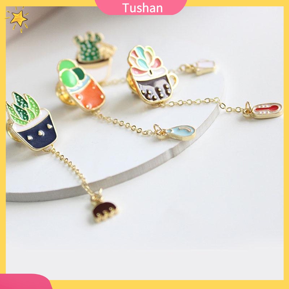 Ghim Cài Áo Hình Chậu Xương Rồng Dễ Thương Cho Nam Nữ