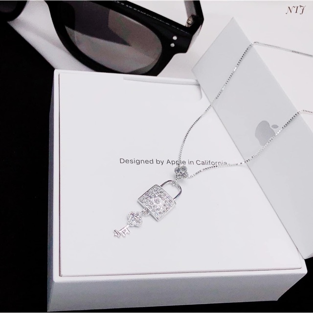 DÂY CHUYỀN Ý MẶT Ổ CHÌA KHOÁ ĐÍNH ĐÁ - TRANG SỨC BẠC S925