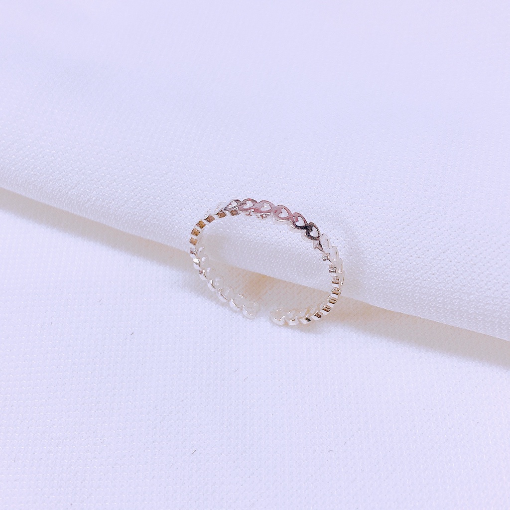 Nhẫn nữ bạc thân tim nhỏ xinh xắn LINH MIU SILVER