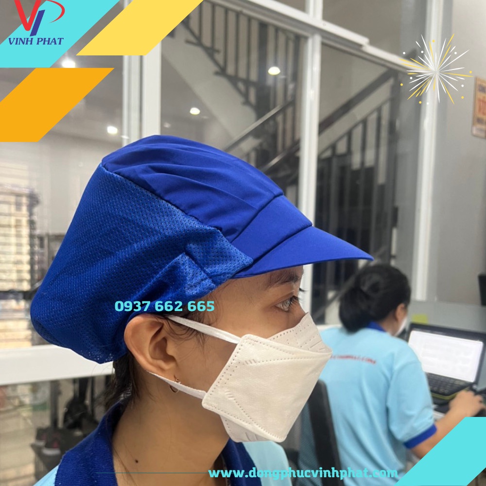 Nón Lưới Trùm Tóc Màu Xanh Bích Cho Công Nhân Thực Phẩm, Chế Biến, Mũ Lưới Trùm Tóc Xanh Bích Mẫu Đẹp  - Hình Thật