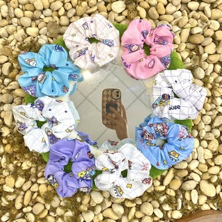Scrunchies buộc tóc vải hoạ tiết hoạt hình loại to