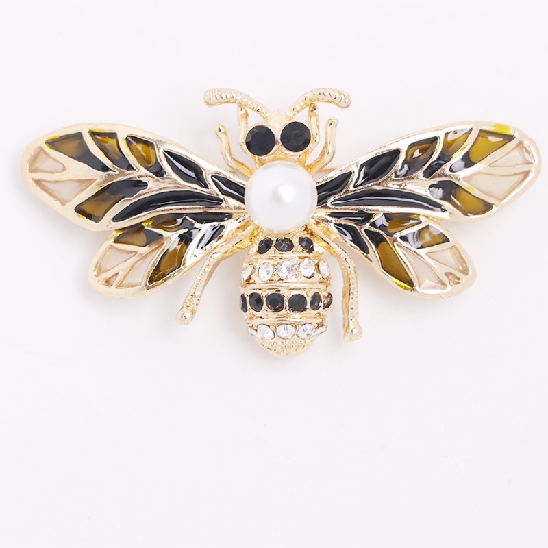 Ghim Cài Áo Hình Chú Ong Hoạt Hình Đính Ngọc Trai Giả Thời Trang Cho Nữ