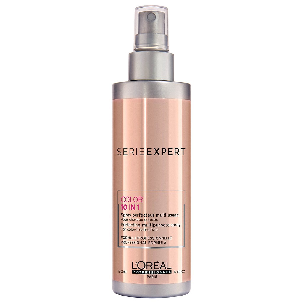 [Dành cho tóc nhuộm] Xịt dưỡng Loreal khóa màu nhuộm Serie Expert Color 10 in 1 Perfecting Multipurpose Spay 190ml