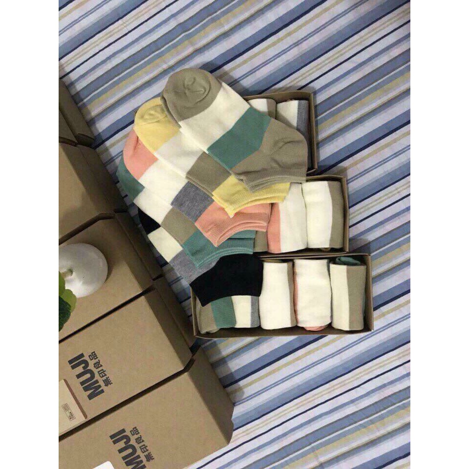 Set 5 đôi tất nữ Muji freesize (xuất Nhật)