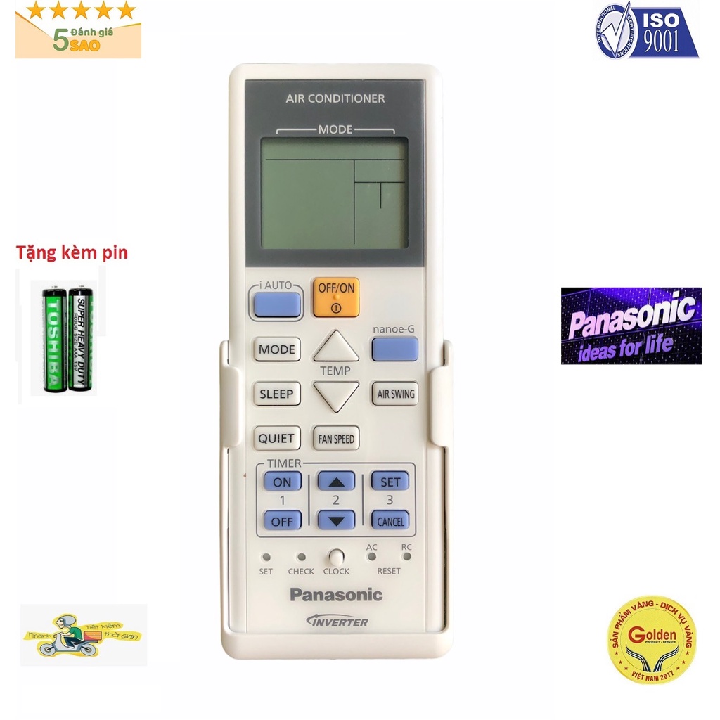Điều khiển điều hòa Panasonic Model CS-YZ12SKH-8 , CS-YZ9SKH-8 chính hãng full hộp box - Tặng kèm pin chính hãng