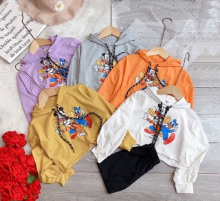 Bộ croptop vịt donal bé gái