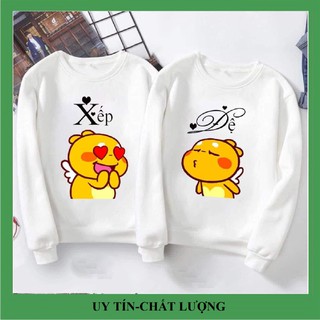 Áo nỉ đôi đệ xếp áo đôi áo cặp vải đẹp hình in rõ nét.Áo đôi nam nữ tình yêu đẹp giá rẻ.DD01