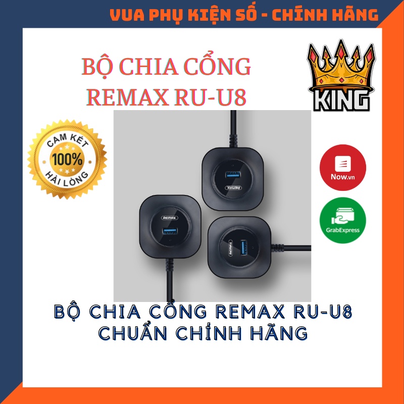 BỘ CHIA CỔNG USB 3.0 REMAX RU-U8 ✔️ Bảo hành toàn quốc 12 tháng