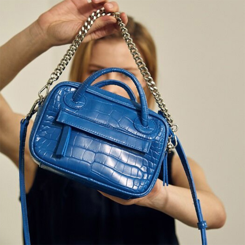 Túi đeo vai / đeo chéo họa tiết da cá sấu cổ điển phong cách Âu Mỹ thiết kế mới 2021 cho nữ