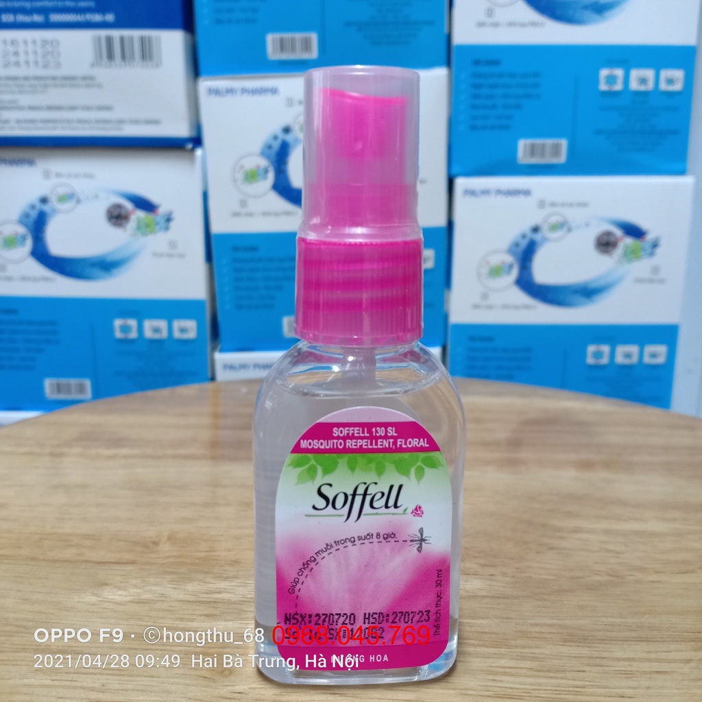 Xịt chống muỗi hương hoa Soffell (80ml) (30ml)