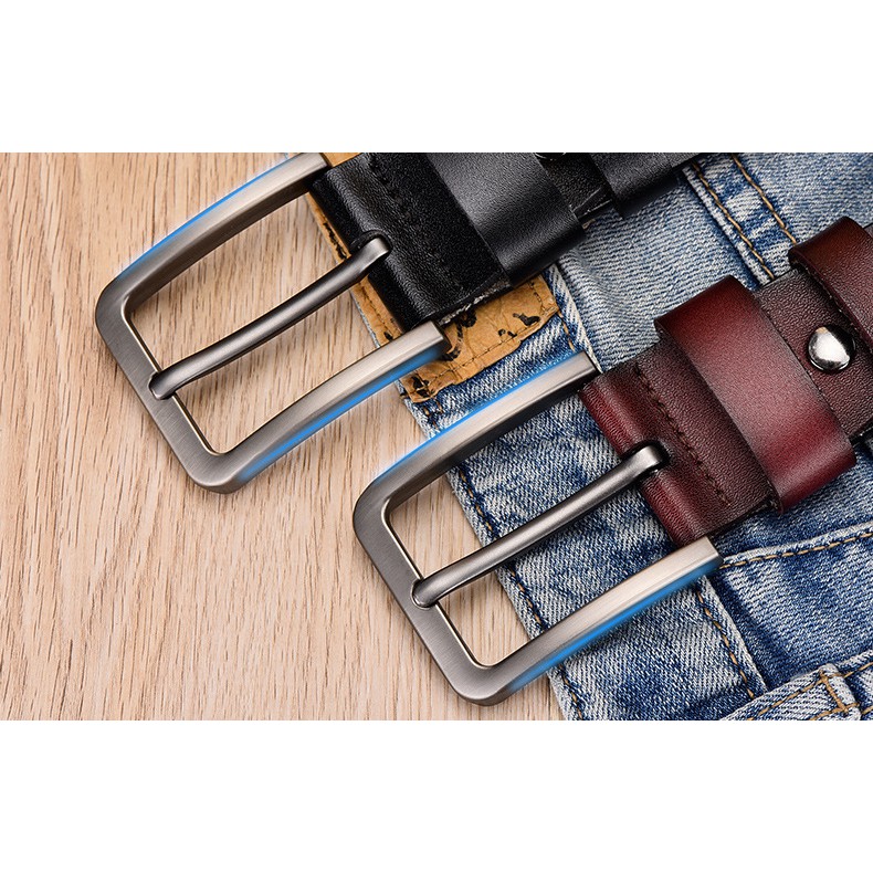 Dây lưng nam da bò 100% mặt khóa kim sang trọng, phù hợp mọi loại quần - Bảo hành 24 tháng