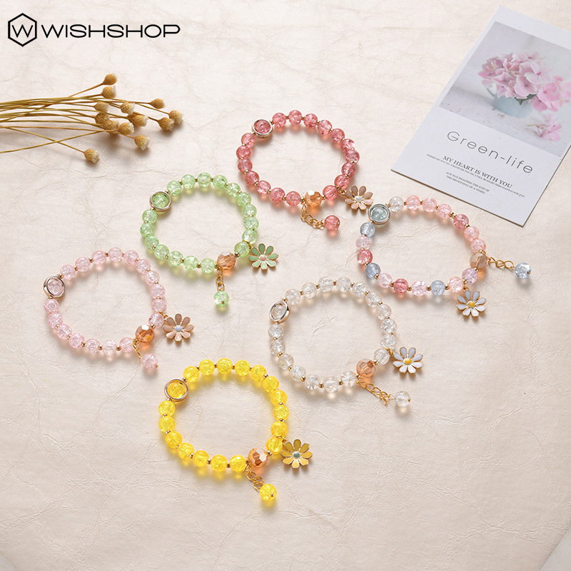 [WHOLESALE]Vòng Tay Đính Đá Hình Hoa Cúc Xinh Xắn Dành Cho Nữ