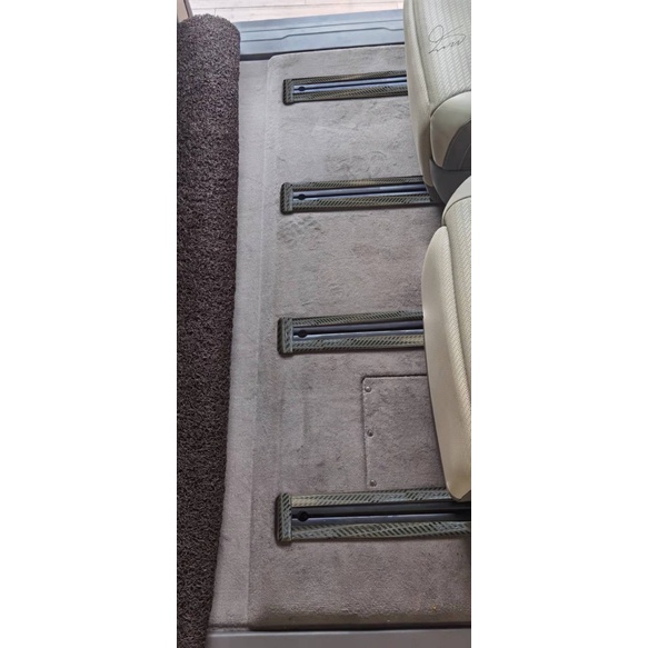 Ốp bảo vệ đường ray trượt ghế carbon cho xe Kia Carnival 2021- 2022- vân cacbon cao cấp