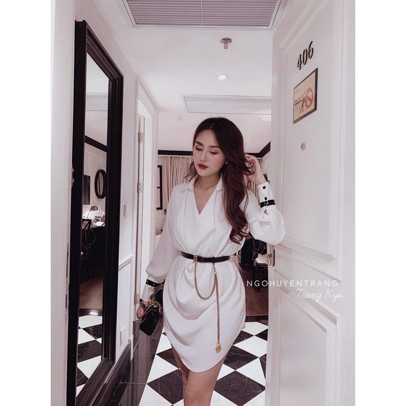 Dây thắt lưng, belt váy xích phối trang phục đẹp xuất sắc